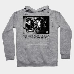 Wednesday Napping With Bats - You Can't Wake The Dead - Black Outlined Version Hoodie